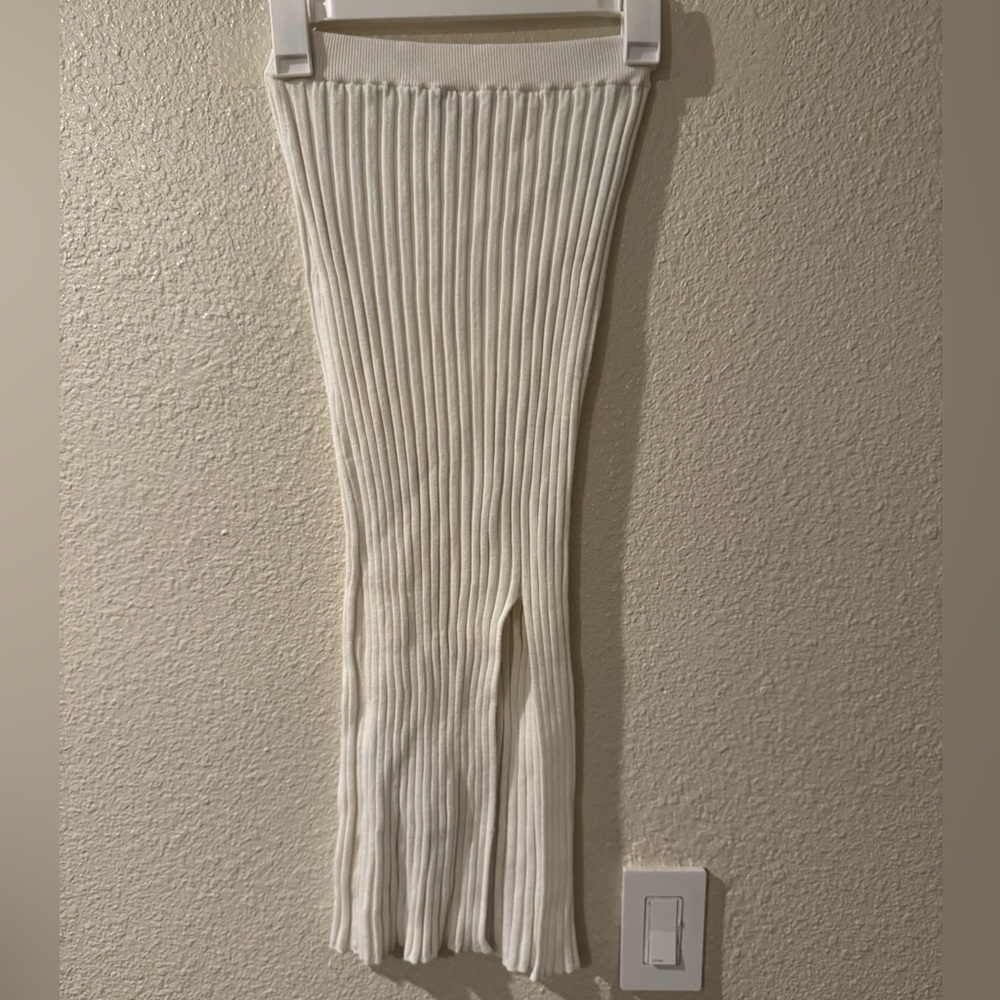 Sincerely Jules Cream Ribbed Midi Skirt